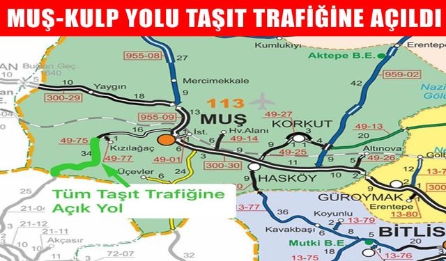 Muş-Kulp yolu yeniden trafiğe açıldı