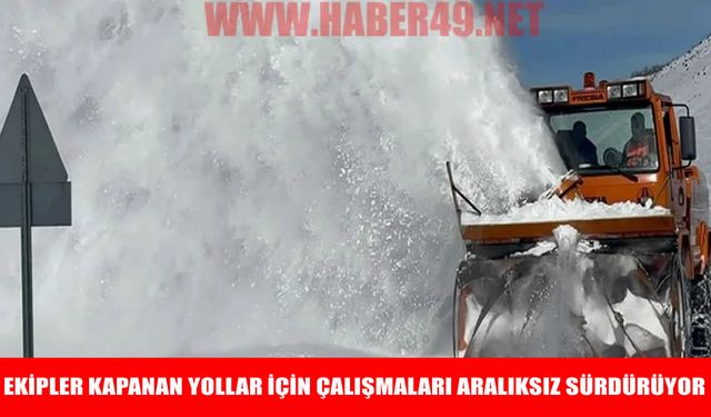 Muş'ta kar ve tipiyle mücadele sürüyor: Kapalı köy yolları tek tek açılıyor