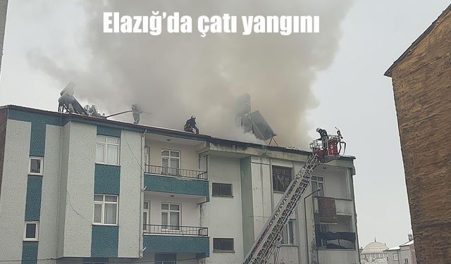 Elazığ'da çatı yangını