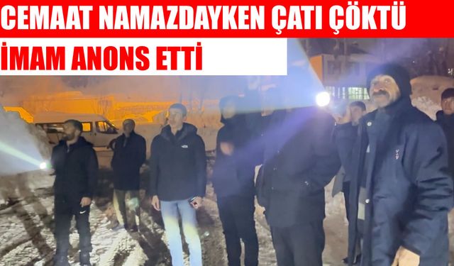 Yoğun kar yükü cami çatısını çökertti: Cemaat panik yaşadı