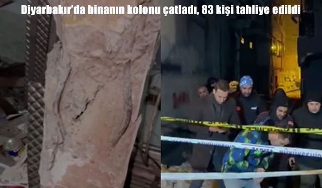 Diyarbakır’da apartmanın kolonu çatladı: 83 kişi tahliye edildi