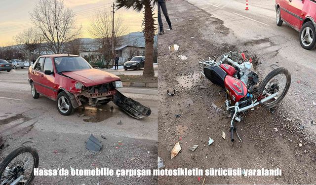 Hatay’da Tofaş ile motosiklet çarpıştı: 1 yaralı