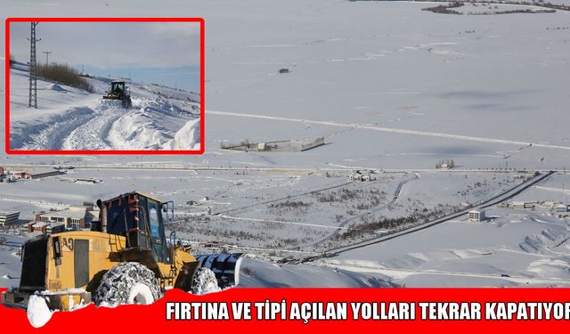 Muş'ta açılan yollara fırtına ve tipi engeli: 16 köy yolu kapalı