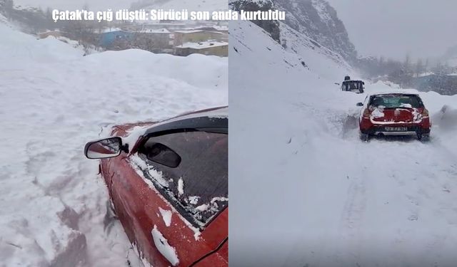 Van Çatak’ta çığ düştü: Araç kıl payı kurtuldu