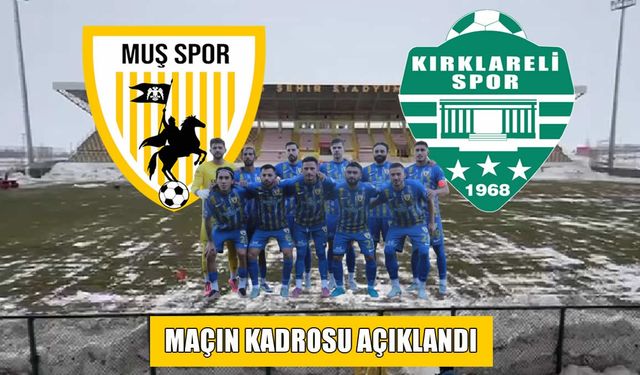 Muşspor-Kırklarelispor maçının ilk 11’leri açıklandı