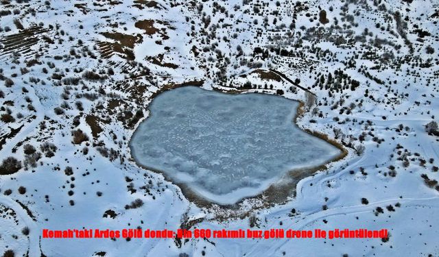 Kemah’taki Ardos Gölü buz tuttu: 1660 rakımdaki doğa harikası drone ile görüntülendi