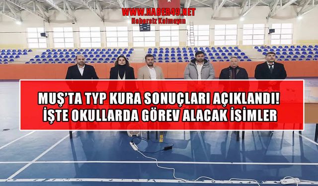 Muş Milli Eğitim TYP kura sonuçları açıklandı: İşte isim listesi ve istenen belgeler