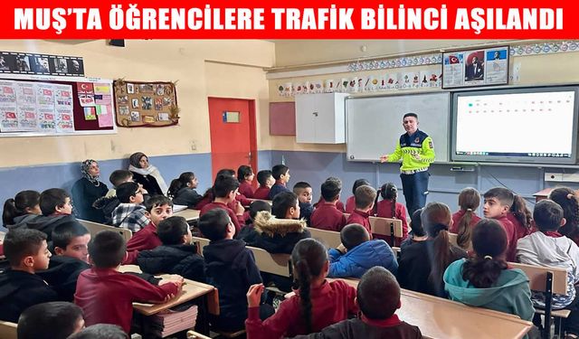 Korkut'ta öğrencilere trafik kuralları anlatıldı