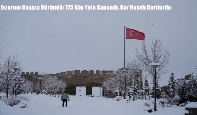 Erzurum Beyaza Büründü: 775 Köy Yolu Ulaşıma Kapandı