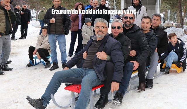 Erzurum'da kızaklarla kıyasıya yarış