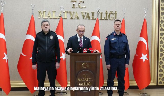 Malatya'da asayiş olaylarında yüzde 21 azalma