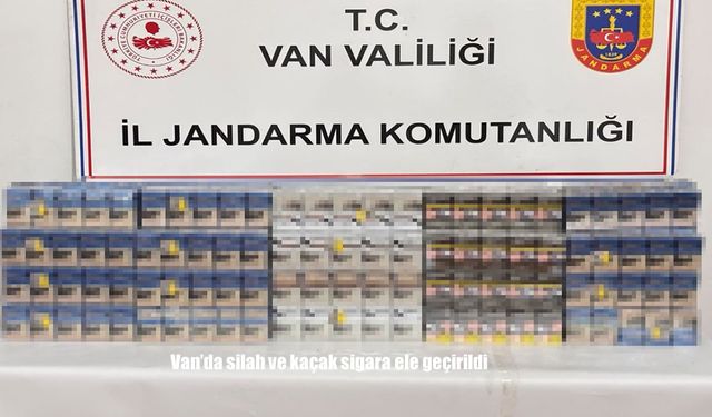 Van’da silah ve kaçak sigara ele geçirildi