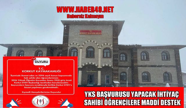 Korkut’ta YKS'ye girecek öğrencilere sınav ücreti desteği