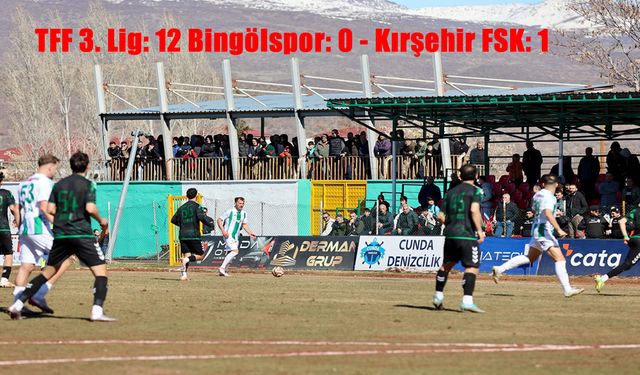 TFF 3. Lig: 12 Bingölspor: 0 - Kırşehir FSK: 1