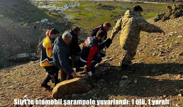 Siirt’te otomobil şarampole yuvarlandı: 1 ölü, 1 yaralı