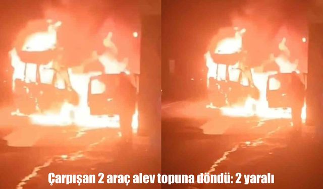 Şanlıurfa’da çarpışan 2 araç alev aldı: 2 yaralı