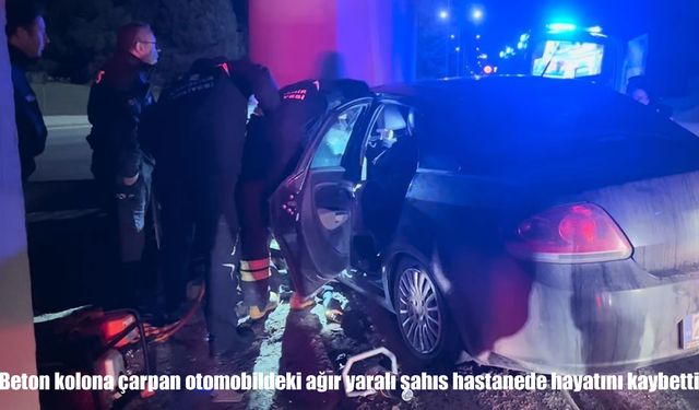 Eskişehir’de otomobil beton kolona çarptı: 1 ölü, 1 yaralı