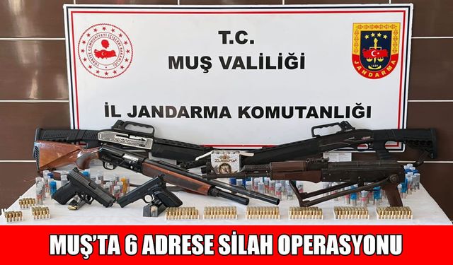 Muş’ta 6 adrese operasyon: Yüzlerce mühimmat ele geçirildi, 6 gözaltı