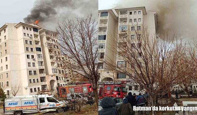 Batman’da 9 katlı binada çatı yangını