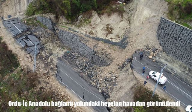 Ordu-İç Anadolu bağlantı yolundaki heyelan karayolunu yuttu