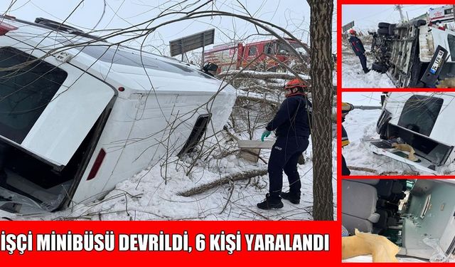 Muş’ta işçileri taşıyan minibüs şarampole yuvarlandı: 6 yaralı