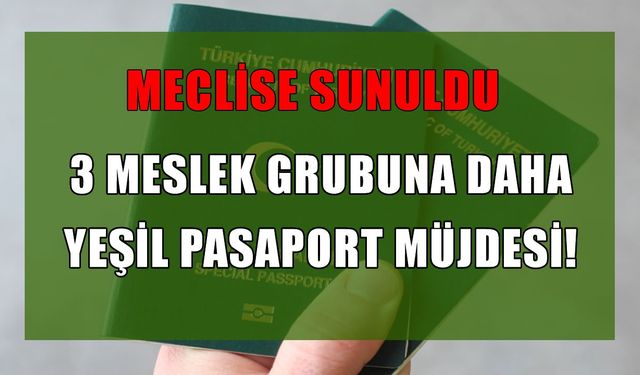 Üç meslek grubuna daha yeşil pasaport müjdesi: Meclis’te yeni düzenleme gündemde