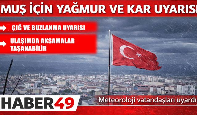 Meteoroloji'den Muş için yağmur ve kar uyarısı