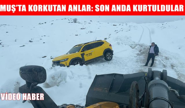 Muş’ta diyaliz hastasını taşıyan taksi uçurumun kenarında durabildi