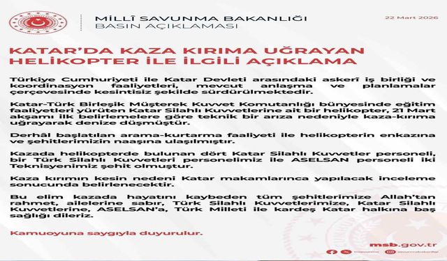 Katar’da acı haber: Eğitim uçuşunda 7 şehit