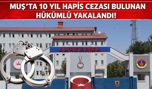 Muş’ta 10 yıl hapis cezası bulunan hükümlü yakalandı