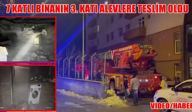 Muş’ta yangın paniği: Bir daire kül oldu