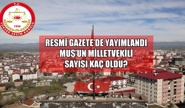 Resmî Gazete’de yayımlandı: Muş TBMM’de kaç vekille temsil edilecek?