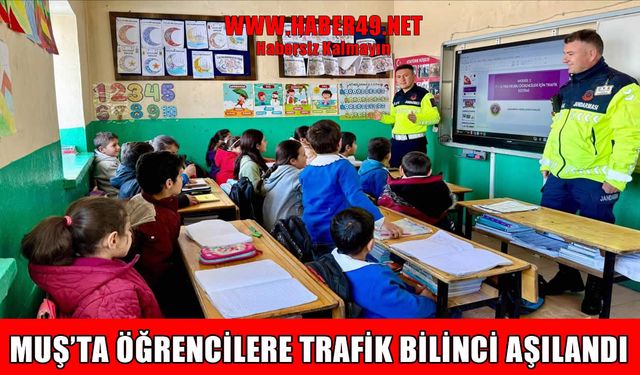 Muş'ta jandarmadan miniklere trafik dersi