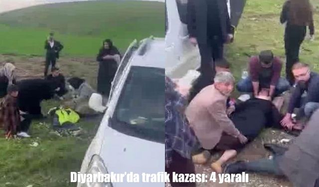 Diyarbakır’da hafif ticari araç takla attı: 4 yaralı