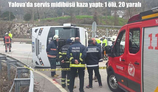 Yalova’da işçileri taşıyan midibüs devrildi: 1 ölü, 20 yaralı
