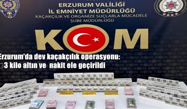Erzurum’da dev kaçakçılık operasyonu: 3 kilo altın ve nakit ele geçirildi