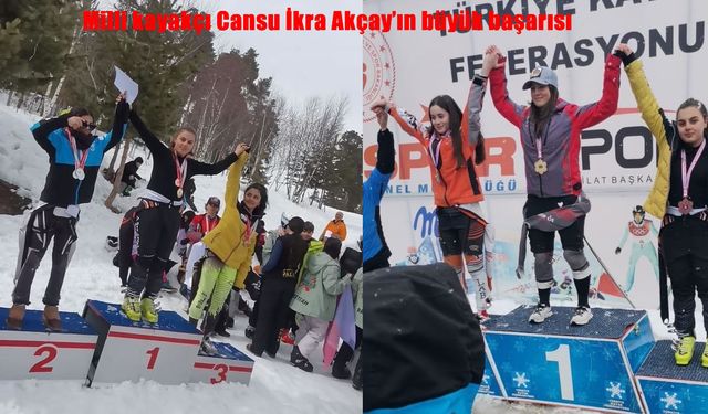 13 yaşındaki milli kayakçıdan büyük başarı: Cansu İkra Akçay zirvede