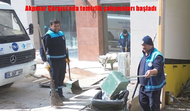 Akpınar Çarşısı'nda temizlik çalışmaları başladı