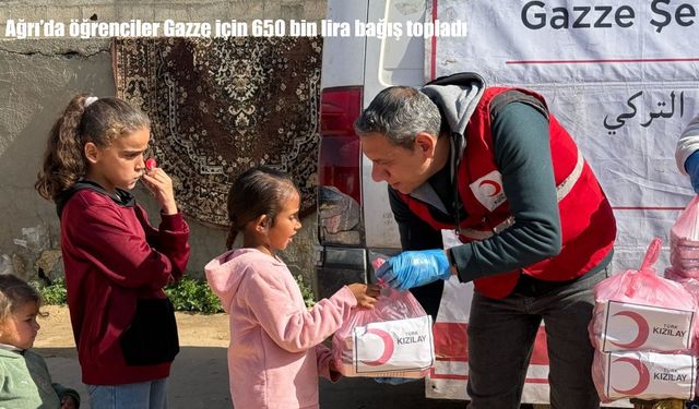 Ağrı’da öğrenciler Gazze için 650 bin lira bağış topladı
