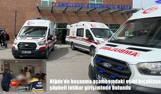 Niğde’de aile faciası: Eşini bıçaklayan şüpheli intihara kalkıştı