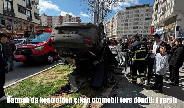 Batman’da otomobil refüje çarpıp ters döndü: 1 yaralı