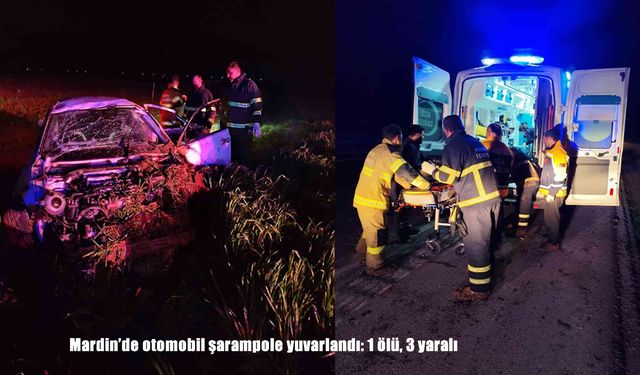 Mardin’de otomobil şarampole yuvarlandı: 1 ölü, 3 yaralı