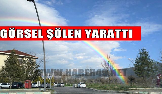 Muş semalarında görsel şölen: Gökkuşağı hayran bıraktı