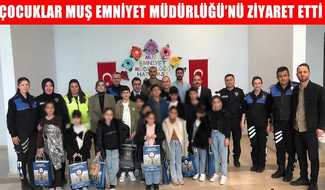 Çocuklardan Muş Emniyet Müdürlüğü’ne ziyaret