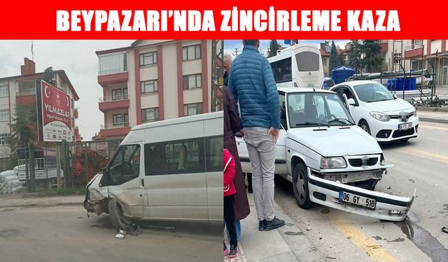 Beypazarı’nda zincirleme kaza: 3 yaralı