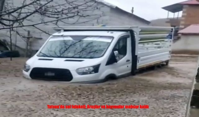 Bitlis Tatvan’da sağanak sele dönüştü