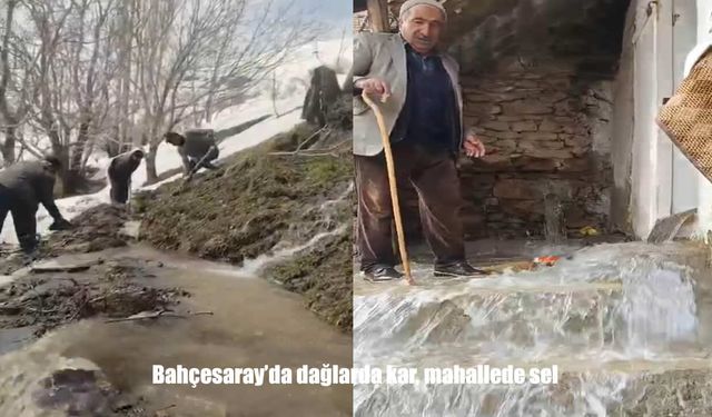 Bahçesaray’da Sağanak Yağış Sele Neden Oldu