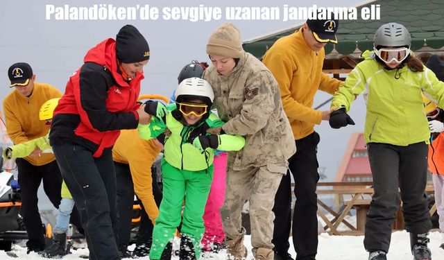 Palandöken'de sevgiye uzanan jandarma eli