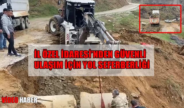 Muş’ta heyelan nedeniyle hasar gören yollar onarılıyor