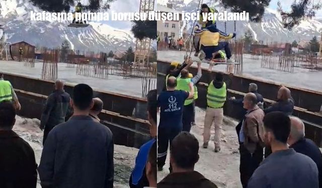 Iğdır’da iş kazası: kafasına pompa borusu düşen işçi yaralandı